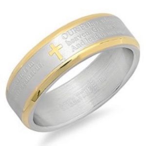 Two-Tone ‘Our Father’ Lord’s Prayer Ring